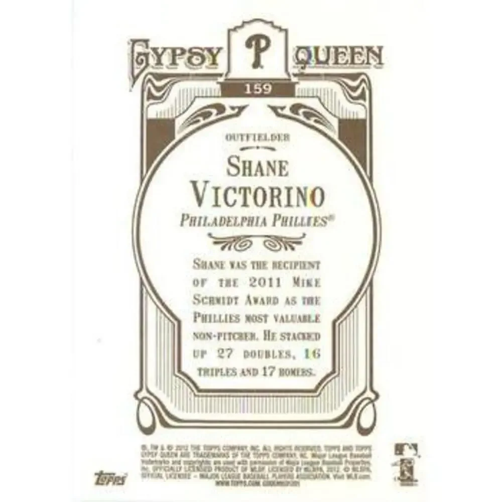 2012 Topps Gypsy Queen Shane Victorino # 159 Philadelphia Phillies
